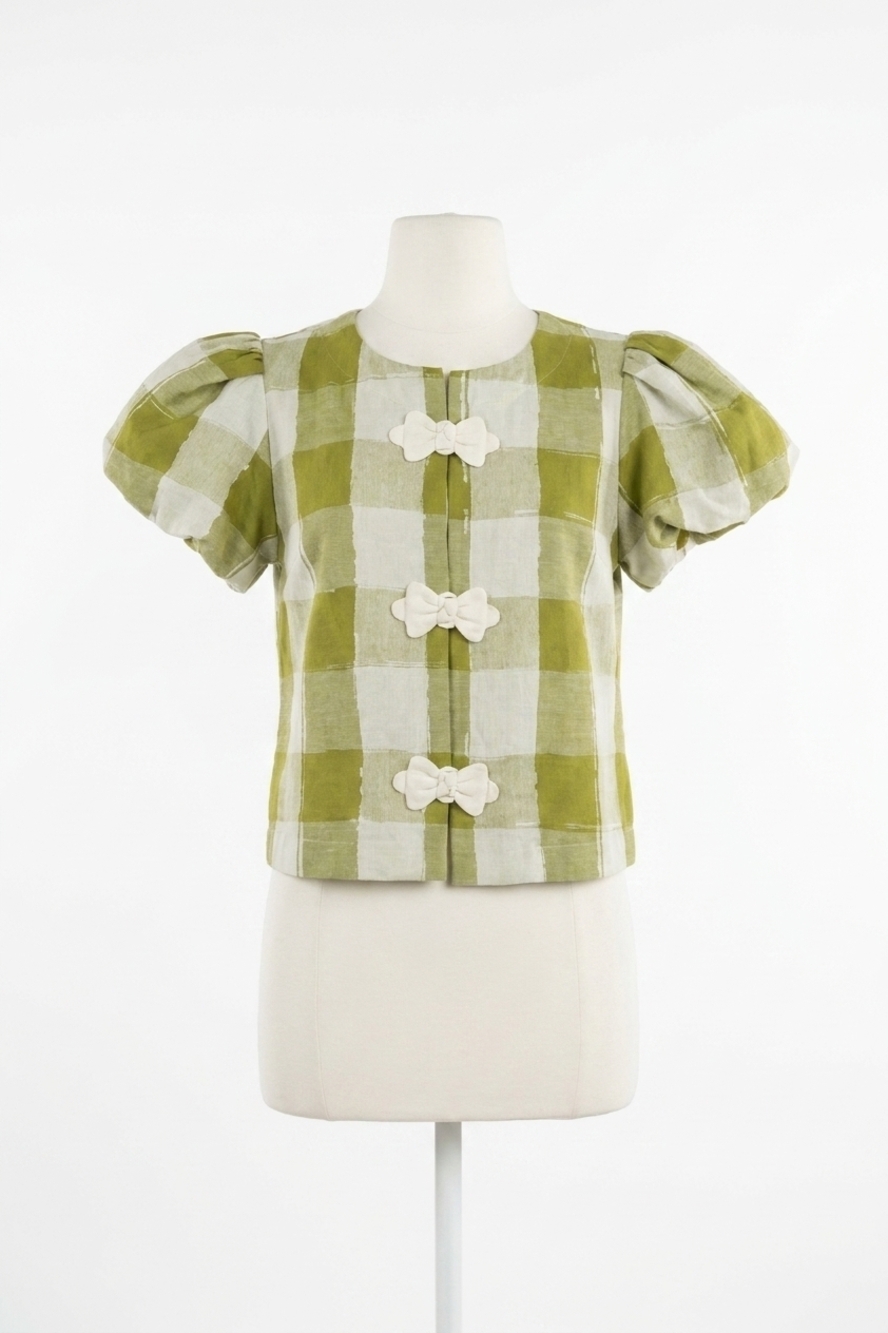 NEW EMILY MCCARTHY isabella top in gingham